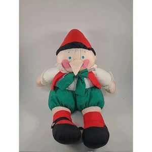 DEPARTMENT 56 Elf Pinocchio Stuffed Doll Nylon Plush 14” Christmas Holiday EUVC